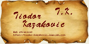 Tiodor Kazaković vizit kartica